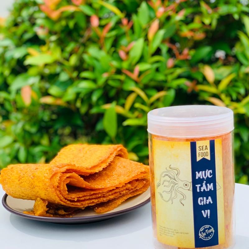 Mực Cán Tẩm Gia Vị 250 Gram Đặc Sản Nha Trang Đồ Ăn Vặt Snack Hũ 250gr Food Thức Ăn