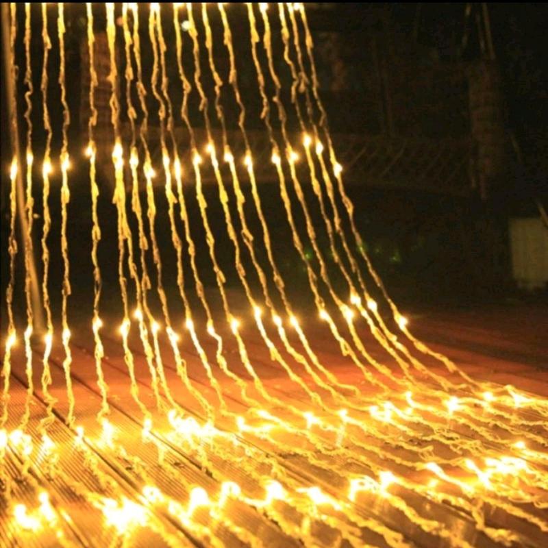  Bộ led mành thả chạy thác nước mưa rơi dùng điện 220v loại bóng hạt gạo chống nước 