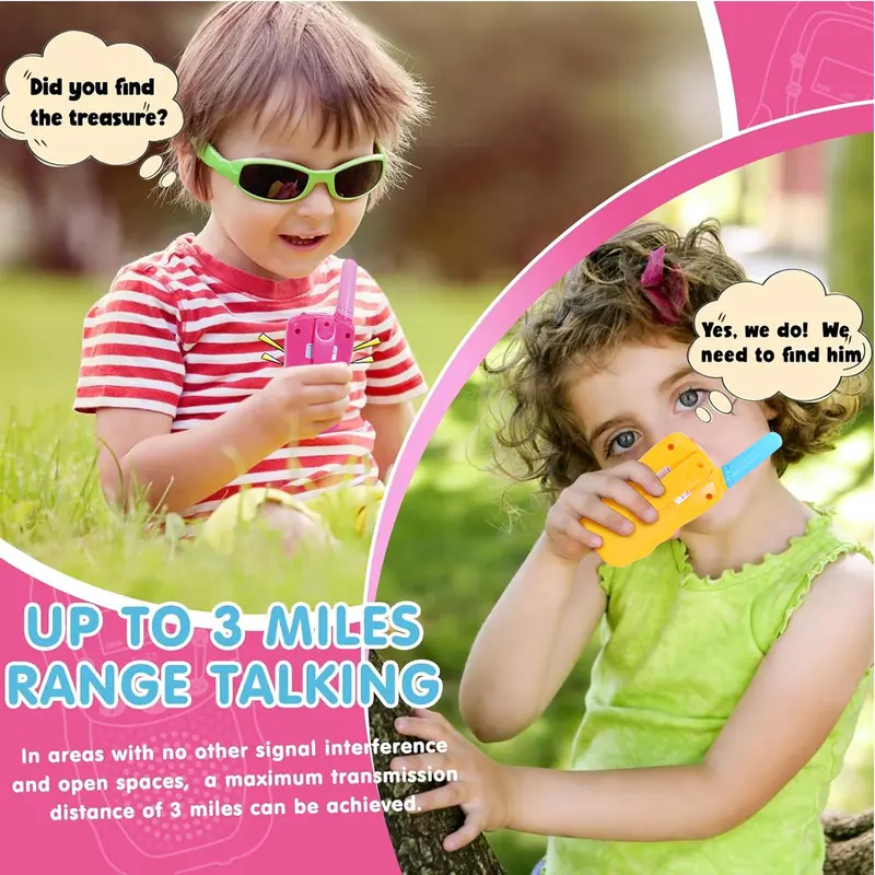 22 Channel 2 Way Radio Toy without Batteries, 2 Counts LCD Display Walkie Talkies with Backlit LED Flashlight, Suitable for Outdoor, Camping, Hiking 1