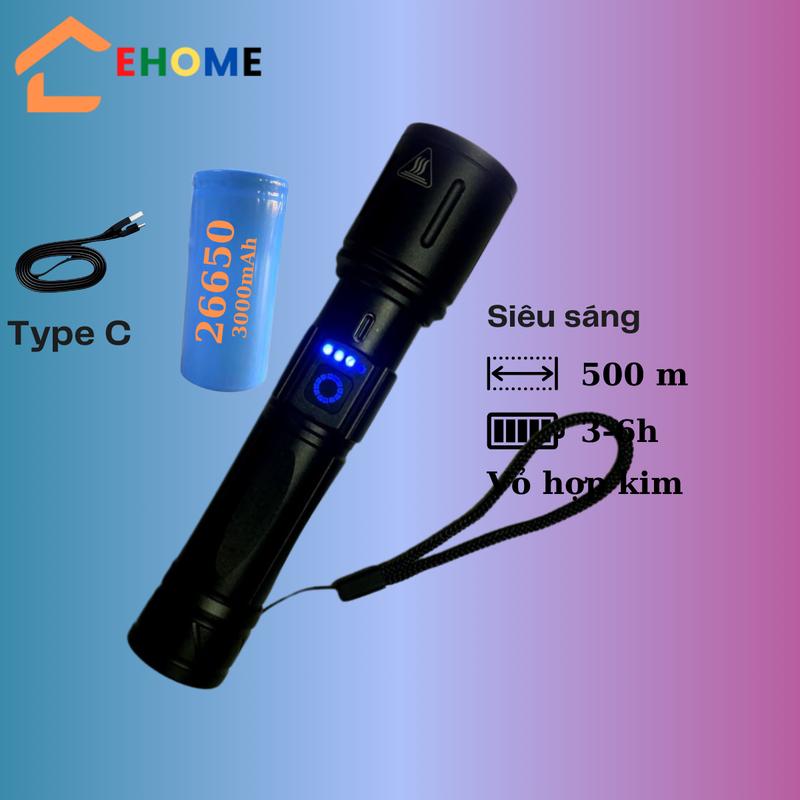 Đèn pin siêu sáng P90 vỏ hợp kim đèn bị cầm tay công suất lớn P90