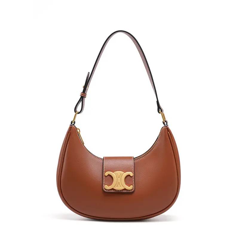 New Genuine Leather Classic All-Match Saddle Bag Underarm Bag Genuine Leather Women's Bag Arc De Triomphe Bag 2024 New Shoulder Messenger Bag Women's Bag samo  bag saddle  bags