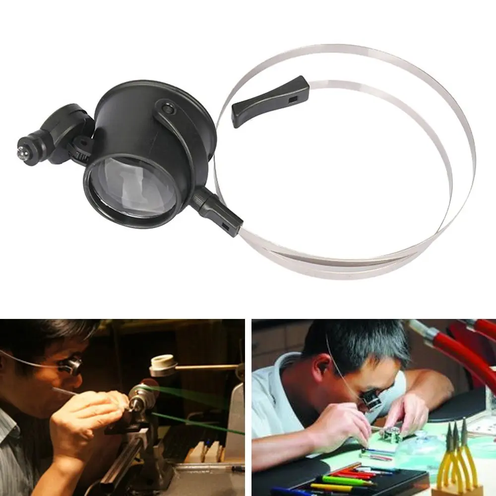 Professional 5X With LED Light Jewelers Eye Loupe Loop Magnifier Monocular Magnifying Glass