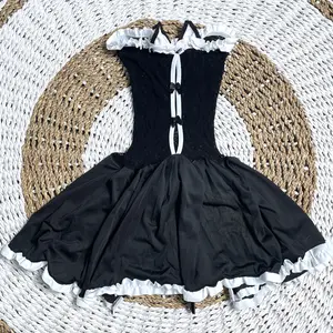 [ Happy Girl Shop ] Lingerie Fitting Cosplay Kustom Dress Anggun Cutie Gaun Cat Girl Full Set Looks Premium Kekinian Seksi Hot Gairah Godaan Include Aksesoris Nylon Spandeks Blends Premium Best Seller Terlaris CATTY BLACK