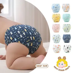 Celana Popok Latihan Bayi Lucu - Motif Beruang, Tahan Air & Bernapas, Nyaman untuk Pakai Sehari - hari