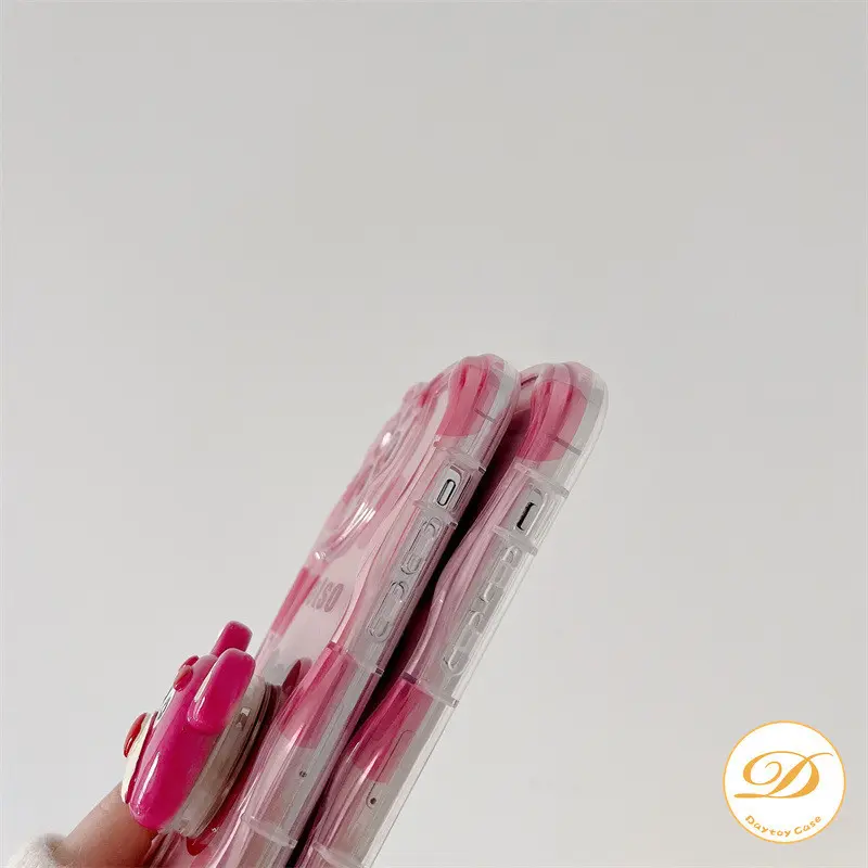 Casing Lembut Lotso Lucu Untuk OPPO A54 A16 A58 A38 A17 A57 A15 A77 A18 A78 A12 A17K A77s A53 A7 A5s A76 A16K A54s A3s A1K A55 A98 A12E A74 A95 A16E A52 A96 A31 A9 A5 Reno 8T 8Pro 8F 7Z 5 5F 6 Kartun Beruang Stroberi 3D Sampul Transparan Tepi Bergelombang 5