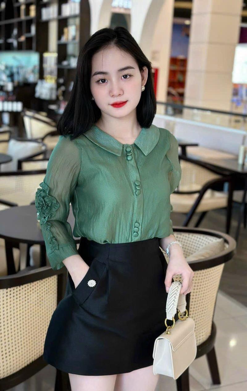 Product Introduction of Áo Nữ Thời Trang M212 Tay Lửng Đính Hoa Dễ Thương - Đủ Size - Women - Cổ Tròn 13