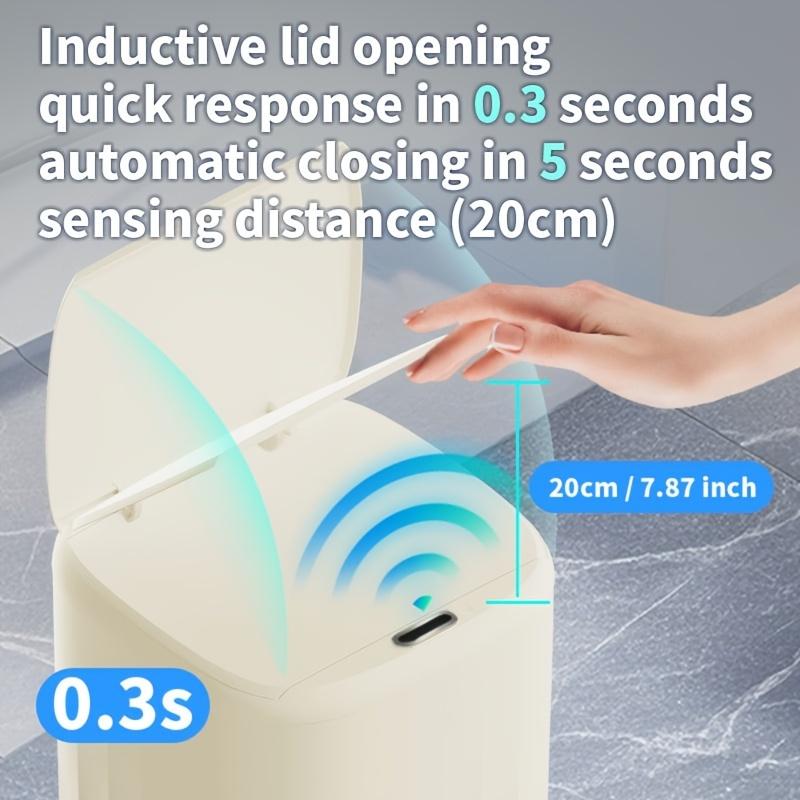 Product Introduction of A large kitchen trash can with a capacity of 19 liters/5.08 gallons, with lid, plastic oval non-touch sensor trash can, odor sealing technology, dry battery power 12