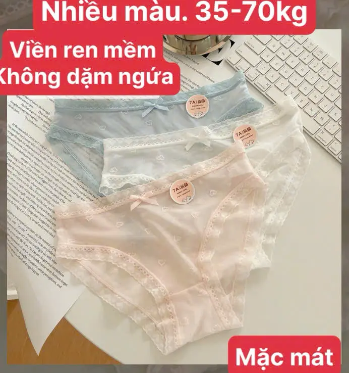 Combo 10 quần lót nữ Ren lụa điều hòa Q78A (35 kg- 70kg) - chất mềm mịn co giãn khong dặm ngứa - có  tách bán lẻ 5 quần cho khách mua ít   Women 1