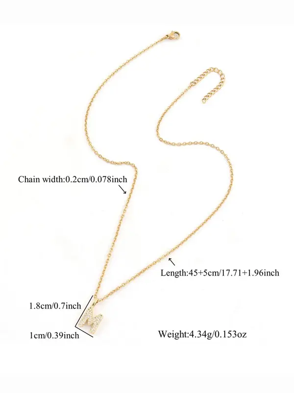 Initials Pendant Necklace for Women, Fashion Jewelry for Party, Daily Clothing Decor, Trendy All-match & Exquisite Jewelry for Birthday Gift 1