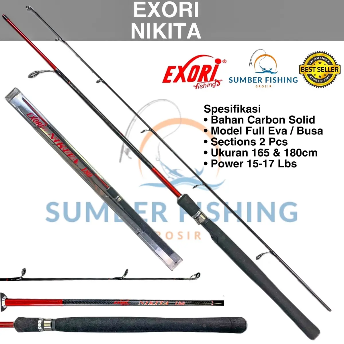 Joran Pancing Spinning Carbon Solid EXORI NIKITA & NARROWFISH 165cm & 180cm