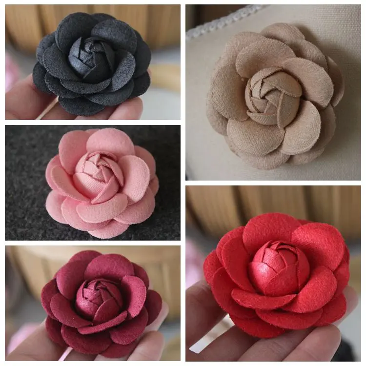Colorful 3D Camellia Hat Bag Dress Brooch BTA0019
