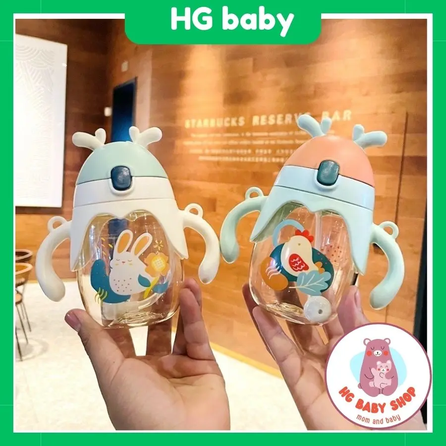 Bình Nước Cho Bé Hình Pikachu Có Van Chống Sặc Cao Cấp 250ml Bằng Nhựa PP,- Bình Nước Cho Bé Tập Uống | HG Baby Shop