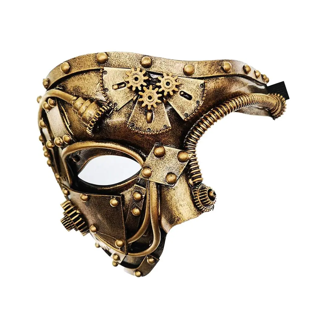 Creative Punk Mask Cosplay Costume Accessories Halloween Vintage Style Role Play Mask for Stage Performance Dress Festival Party Decor