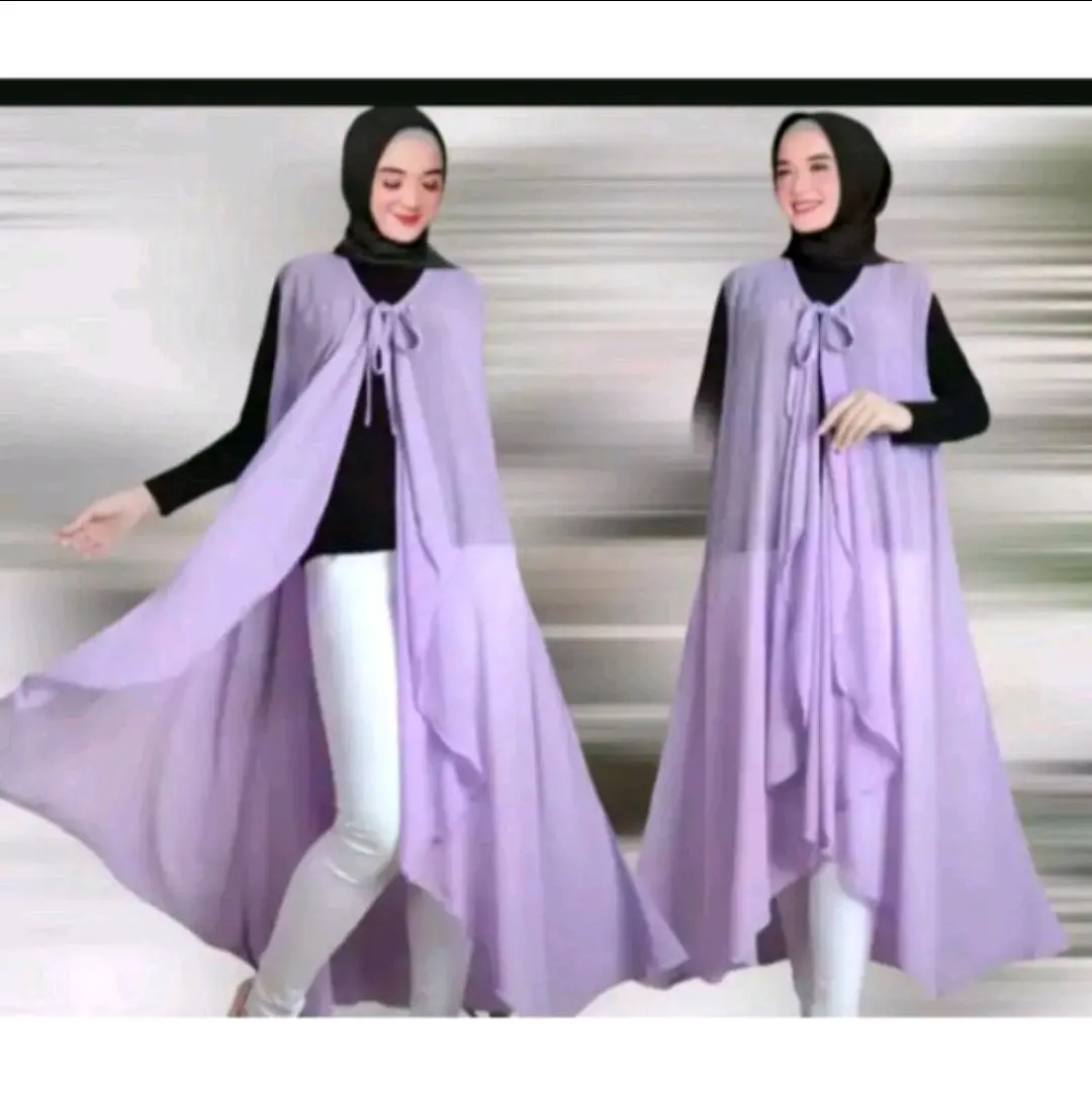 long cardi,cardigan bahan ceruty bebydoll termurah