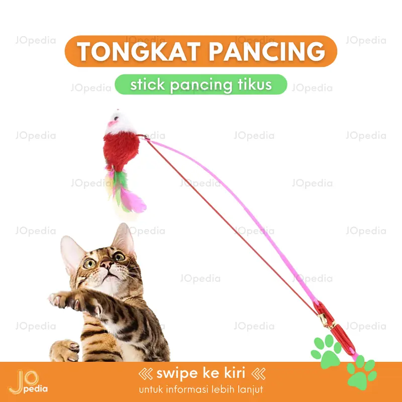 TONGKAT PANCING TIKUS Mainan Kucing Tongkat Bulu Stick Pancing Cat Toy 0