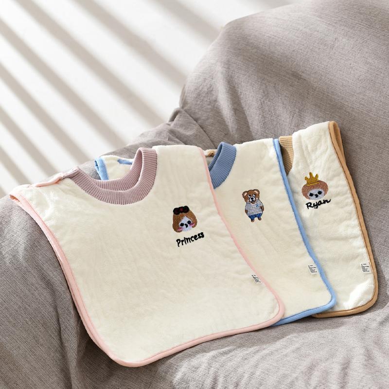 Product Introduction of Cartoon Animal Pattern Baby Bib, 1 Count Double Sided Waterproof Baby Bib, Baby Bib for Brushing Teeth, Face Washing, Perfect Gift for Kids 0