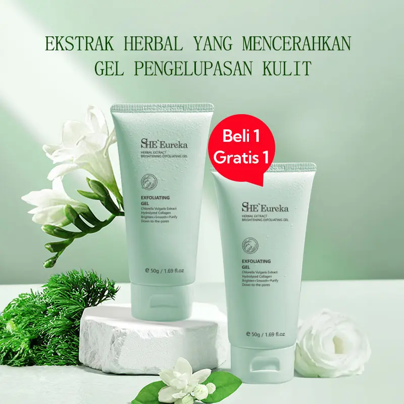 【Beli 1 Gratis 1】SHE Eureka Chlorella Exfoliating Gel Facial Glowing Blackhead Cleaner Body Exfoliating Mencerahkan Dan Mengangkat Sel Kulit Mati 0