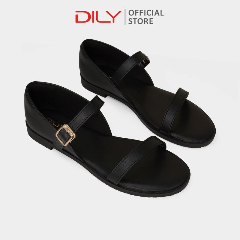 Giày sandal nữ DILY đế bằng mũi tròn thời trang, dép sandal bít hậu đế thấp tiện dụng cao 1.5cm AA0497