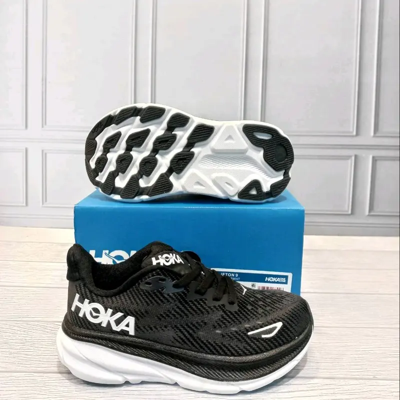 SEPATU ANAK HOKA ONE CLIFTON 9 BLACK WHITE 4