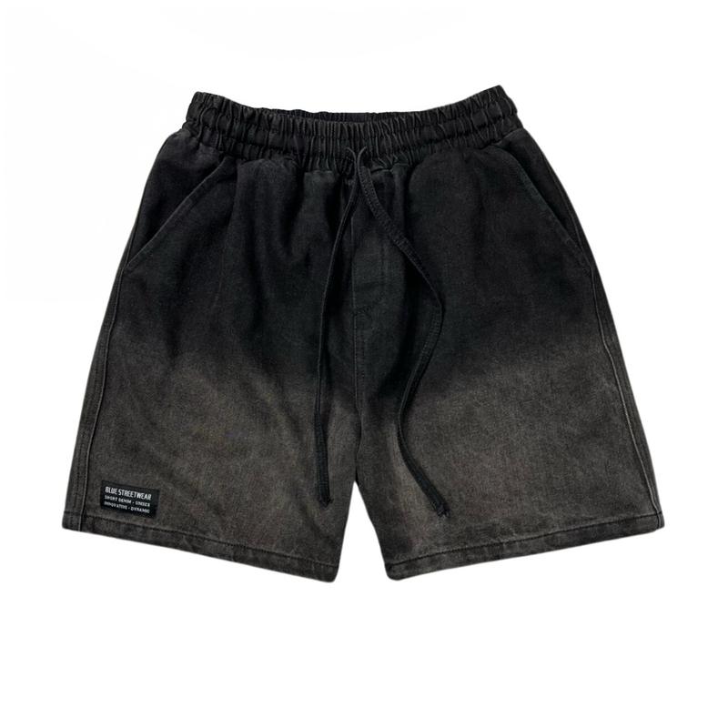 Quần Short Denim Unisex Black Wash - Quần lửng Jean Cotton Cao Cấp Form Trên Gối Blue Streetwear V2 0