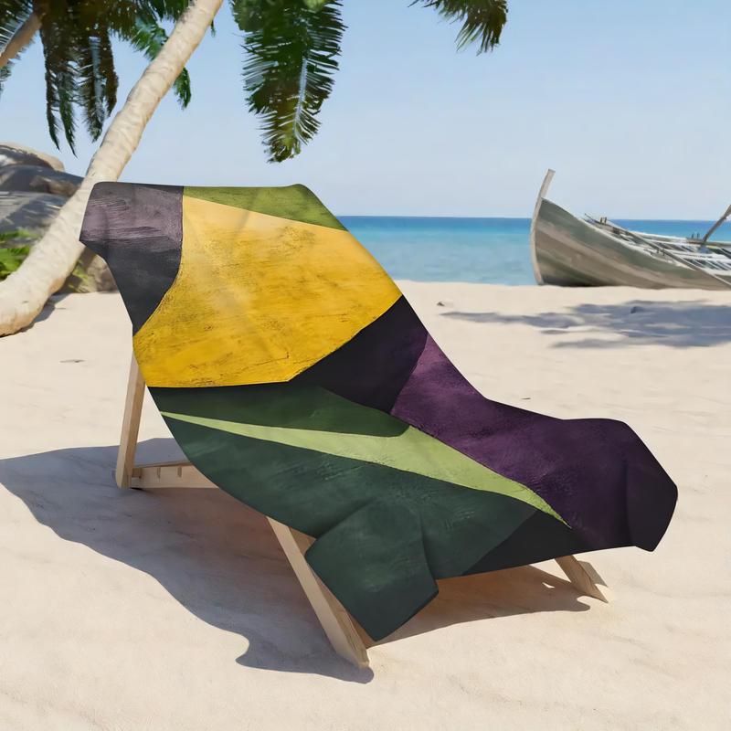 Abstract Geometric Pattern Beach Towel, 1 Count Lightweight Quick Drying Towel, Soft Absorbent Towel for Home, Outdoor Sports, Yoga, Travel, Camping, Picnic 8
