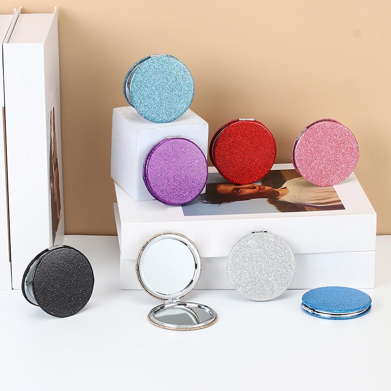 Gương trang điểm cầm tay tròn họa tiết phong cách mới (1PC) Cosmetic Nữ 0