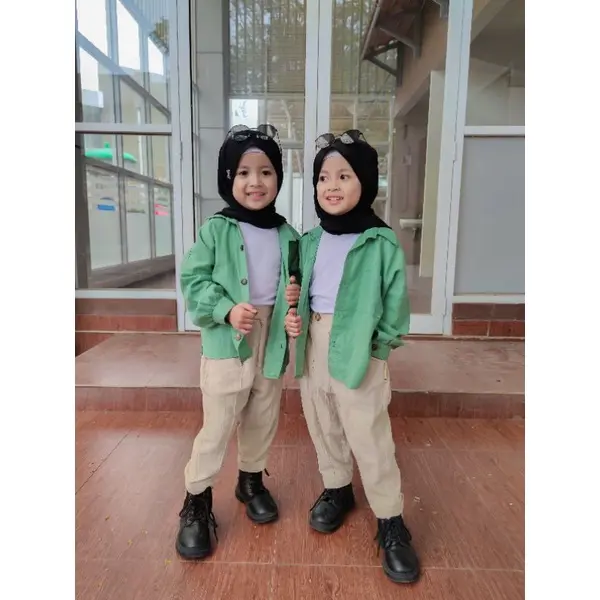 KEMEJA OVERSIZE ANAK LINEN 2-12 Tahun / KEMEJA POLOS ANAK PEREMPUAN 7
