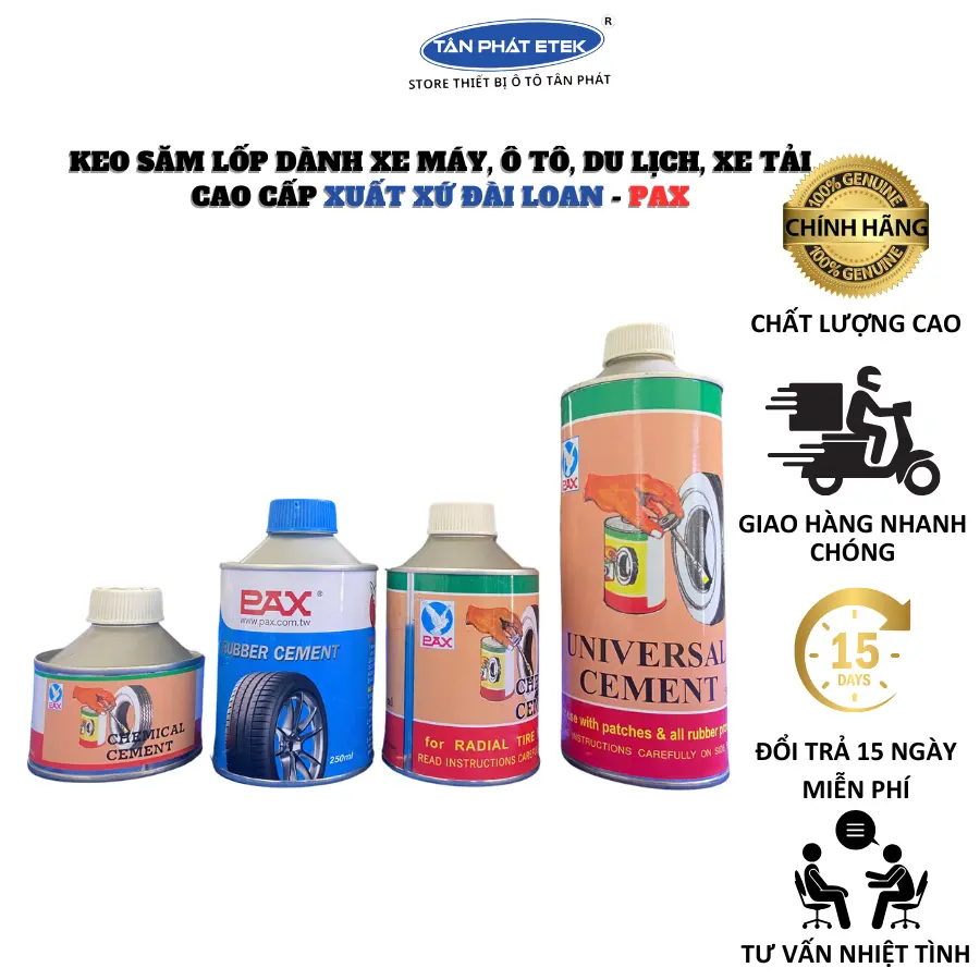 Keo vá săm lốp chuyên dụng tiệm làm lốp xe máy. ô tô, xe tải cao cấp xuất xứ Đài Loan