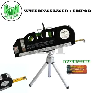 Meteran Laser Alat Pengukur Kemiringan Waterpass Penggaris Laser Tukang Bangunan Free Tripod