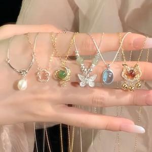 สร้อยคอมุก, Liluo, เงินแท้ S925, เครื่องประดับสำหรับผู้หญิง, ไม่ซีดจาง, หรูหราราคาไม่แพง, ความรู้สึกระดับไฮเอนด์, โซ่อเนกประสงค์, มาใหม่