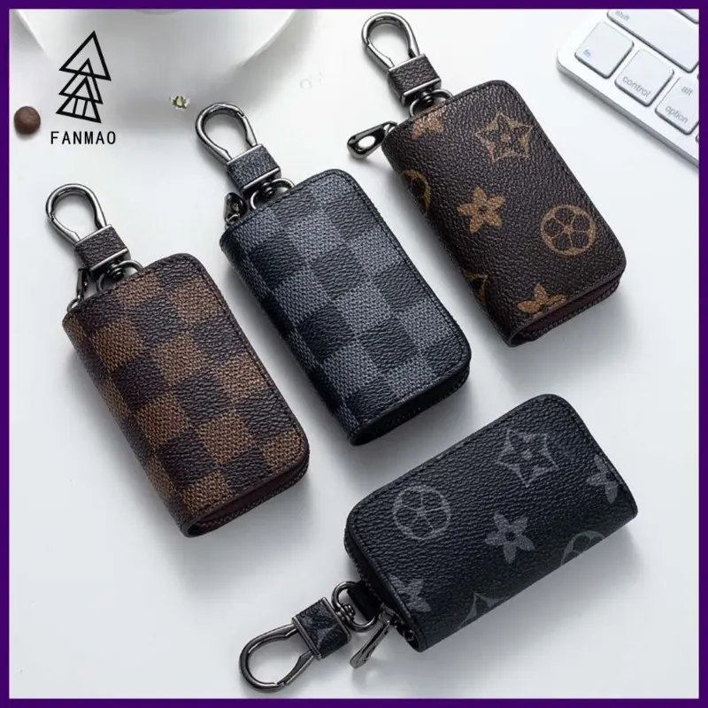 FANMAO Multifunction Universal With Keyring Key Bag Case PU Leather Zipper Key Bag Car Key Cover Signal Shielding Bag Auto Key Case Car Key Case