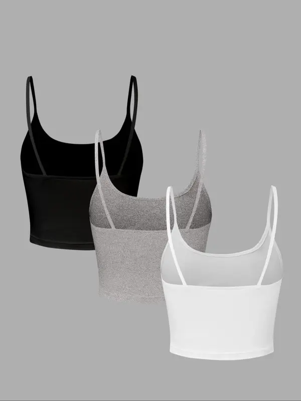 Women's Solid Color Cami Top, Casual Basic Sleeveless Top for Daily Wear, Ladies Clothes for Summer 1