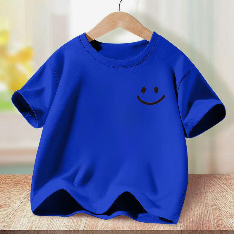 Children's T-shirt, rainbow and smiling face, short sleeved sweatshirt, suitable for boys and girls aged 1-12 distro  kid 1