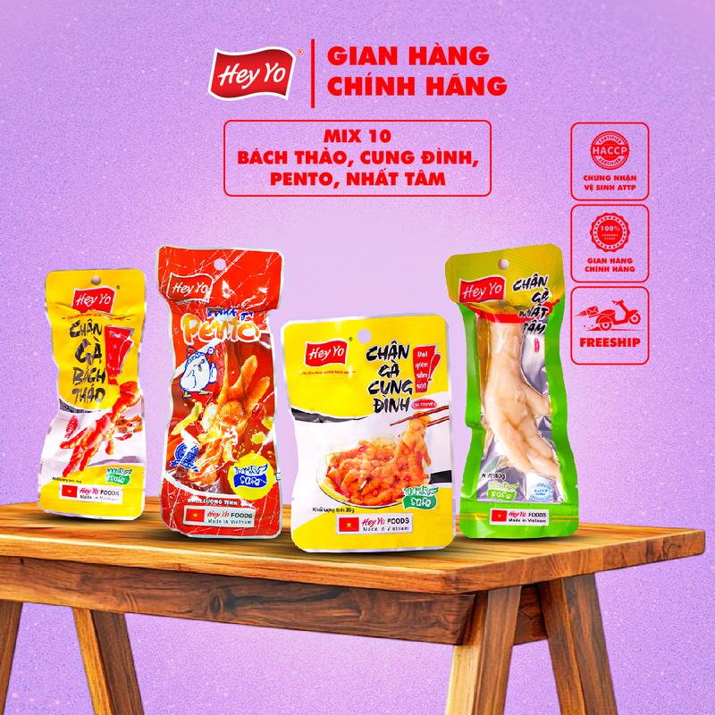 Combo 10 chân gà cay Hey Yo chân gà siêu cay, chân gà ít cay, chân gà rút xương Hàng Việt Nam Ăn Vặt Thơm ngon chất lượng