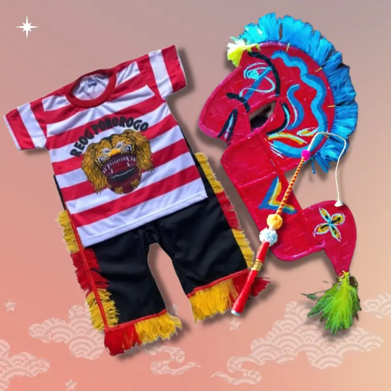 Set baju reog dan jaranan kuda lumping+cambuk Fashion 3