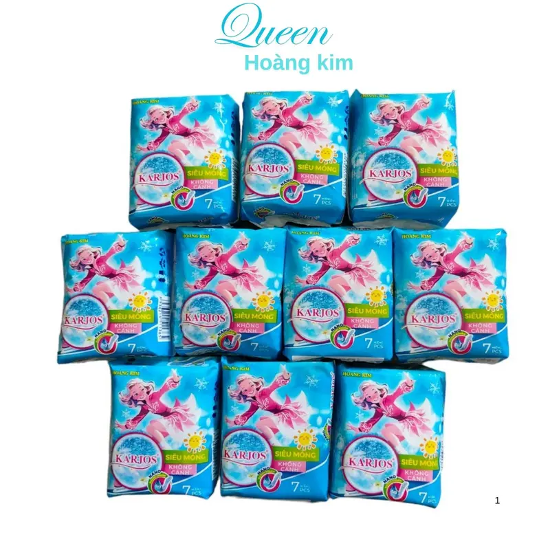 Combo 10 Gói Ban Ngày + 6 Gói Ban Đêm Băng Vệ Sinh karios Hoàng Kim Siêu Tiện Lợi Gói Ban Ngày Miếng Băng Kích Thước 24 Cm Ban Đêm Kích Thước 29 Cm Chất liệu Lưới mềm Nữ Women Tampon băng  vệ veermoon   bang vesinh bvs 4