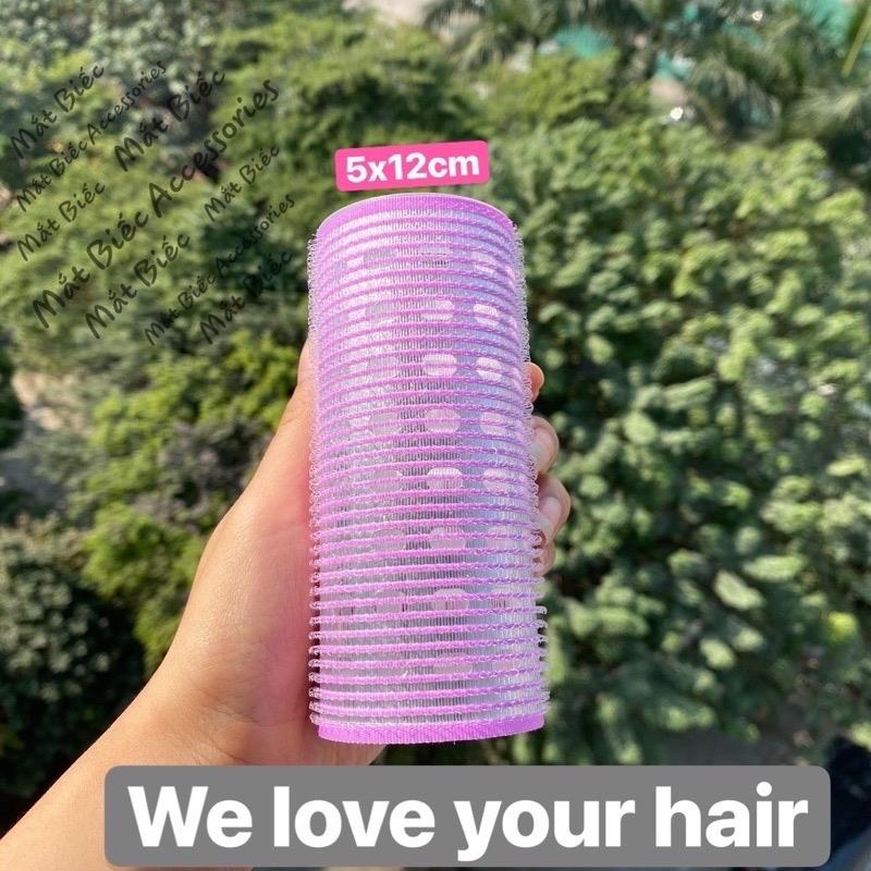 Lô cuốn tóc hàn quốc lõi Nhôm 12cm siêu to dài tự dính uốn mái dài cỡ lớn hottrend