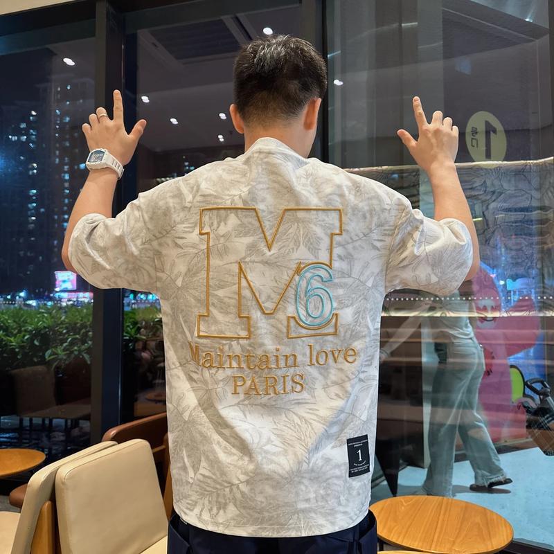 Embroidered M6 Letter T-Shirt 2025 Summer Short Sleeve Trend - TikTok ...