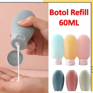 (baru) BOTOL SABUN LOTION MINI TRAVEL / Bottle Sabun Lotion Macaron Mini Travelling Botol Sabun Shampoo Cair Isi 60 Ml Botol Refill Plastik Fliptop Tempat Isi Ulang Portable