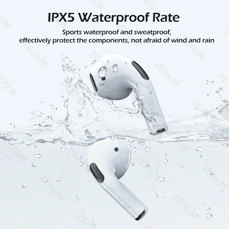 Tai nghe Bluetooth Pro 4 TWS có micrô, đệm tai nghe cho tai nghe không dây Airbuds Android