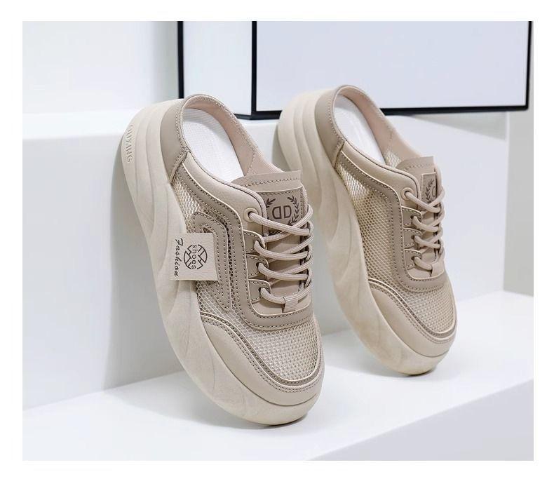 Product Introduction of Snow Lauder Slip-on Half Slippers Women's Summer 2024 New Breathable Mesh Red Ins All-Match Sneakers 28