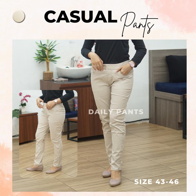 SALE ( LIVE ) Celana Wanita katun premium casual & work size 39-46 1