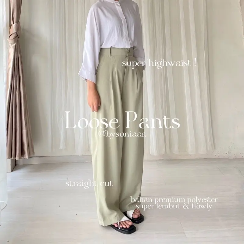 Loose Pants Rosalie | Celana Kulot Trousers Wanita