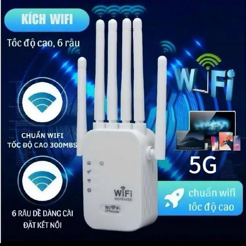 Bộ kích wifi 6 râu 1800mph độ phủ sóng xuyên tường kich sóng xa ,ổn định mạng sóng wifi cho gia đình