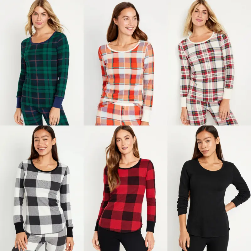 Kaos Wanita Lengan Panjang ODN Waffle-Knit T-Shirt 0