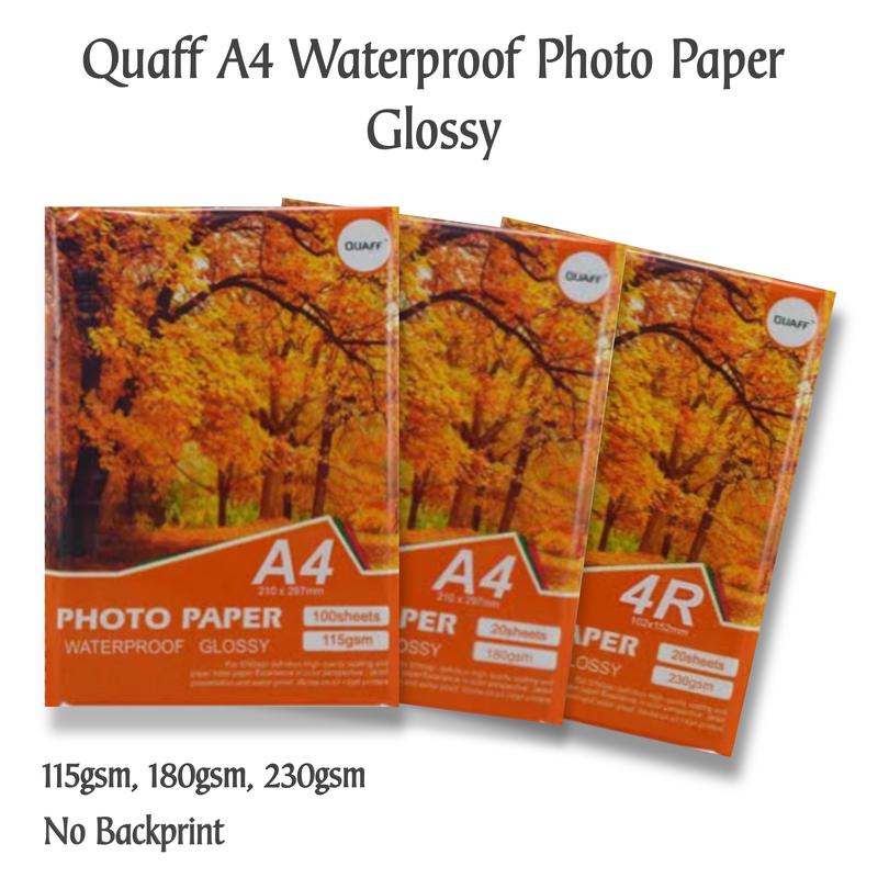 Quaff Paper QUAFF Waterproof Glossy Inkjet Photo Paper A4 Size 20 sheets - TikTok ...