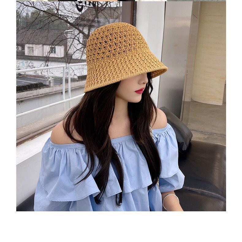 Product Introduction of 1157Fashion Luxury Women's Summer Straw Bucket Hat - Wide Brim, Foldable, Hollow, Sun Visor#FashionHat #SummerStyle #WomenFashion bucket hat 30