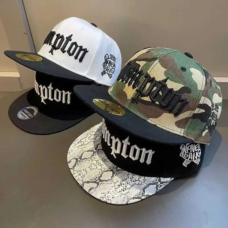 Mũ Hip-Hop Rộng Vành, Dành Cho Nam Và Nữ, Phong Cách Mùa Hè, Thiết Kế Rằn Ri, Hợp Xu hướng Hàn Quốc, Thích Hợp Cho Mùa Xuân Và Mùa Thu, Cỡ Đầu Lớn, Mũ Bóng Chày Vành Phẳng, Hiệu Ứng Mặt Bó Sát