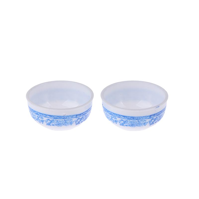 Product Introduction of 2Pcs/Set 1:6 Dollhouse Miniature Retro Bowl Blue and White Bowl Tableware Kitchen Model Decor Toy Doll House Accessories 19