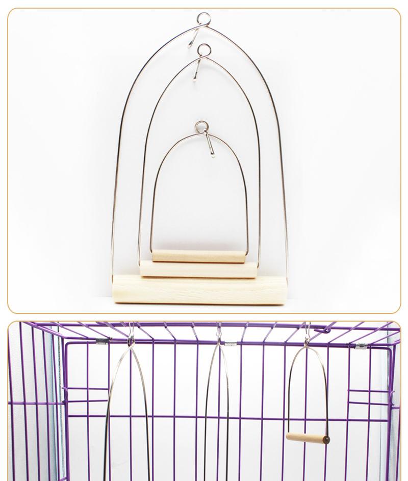 Product Introduction of Natural wooden pet bird U-shaped perch swing 11
